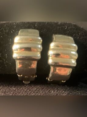 Chunky Gold-Tone Clip On Earrings